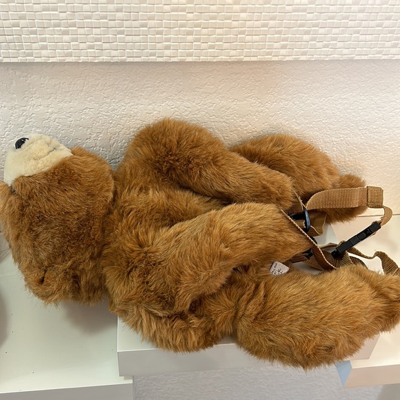 VTG Robert Small 1984 House Of Hull Plush Faux Fur Golden Brown Bear Backpack - Picture 2 of 9